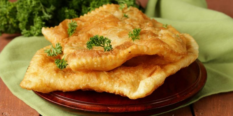 Pies with frozen puff pastry on a plate