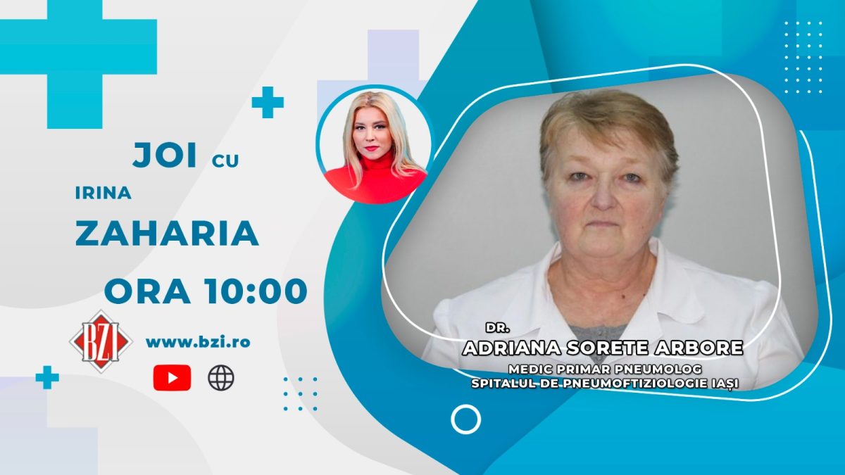 Dr. Adriana Sorete Arbore, medic primar pneumolog, Spitalul de Pneumologie Iași, discută în emisiunea BZI LIVE despre Ziua Mondială a Tuberculozei