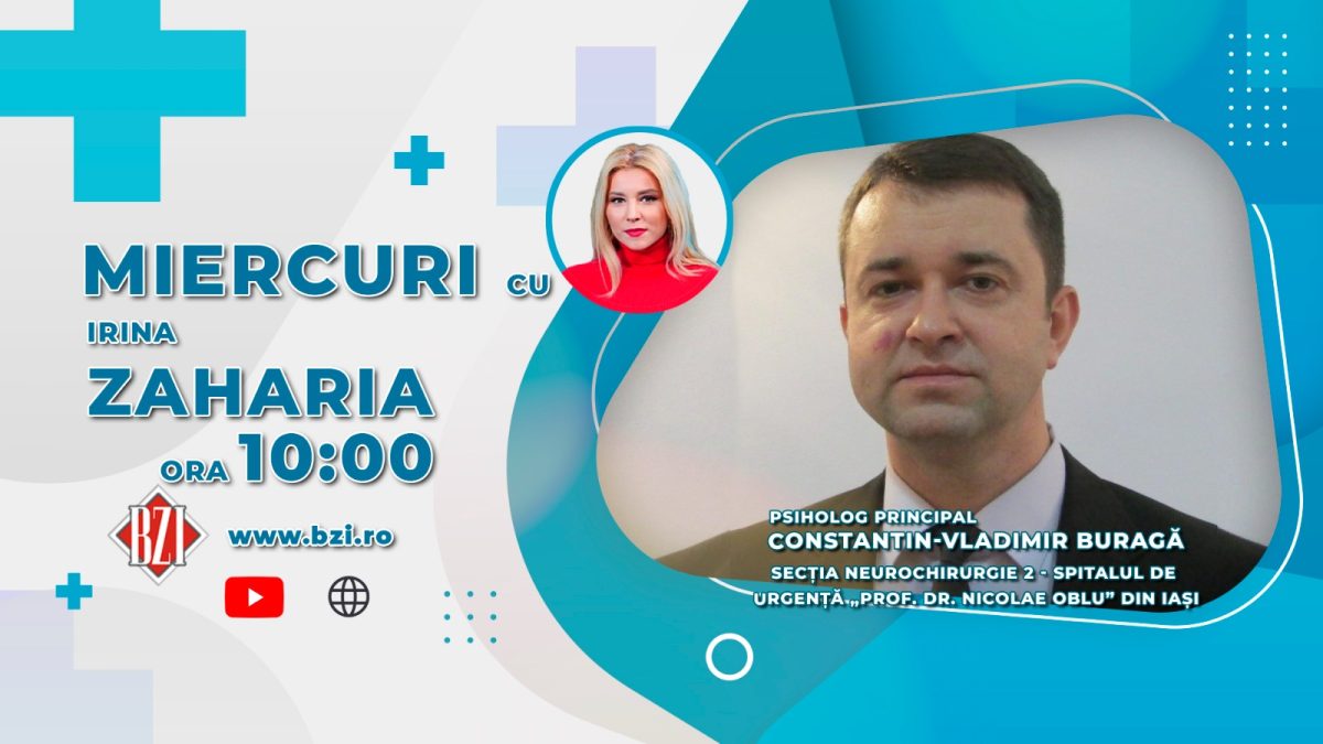 Vlad Buraga, psiholog principal în cadrul Secției II de Neurochirurgie a Spitalului de Neurochirurgie „N. Oblu” Iași, discută în emisiunea BZI LIVE despre pregătirea psihologică a pacientului cu afecțiune neurologică, pre și post operatorie
