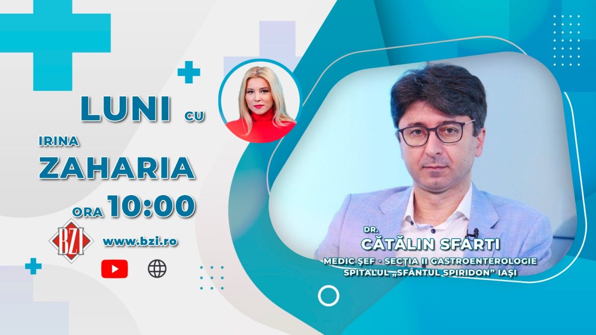 Dr. Cătălin Sfarti, șeful Secției II de Gastroenterologie a Spitalului Sfântul Spiridon Iași, discută în platoul BZI LIVE, despre afecțiunile gastroenterologice din perioada postului