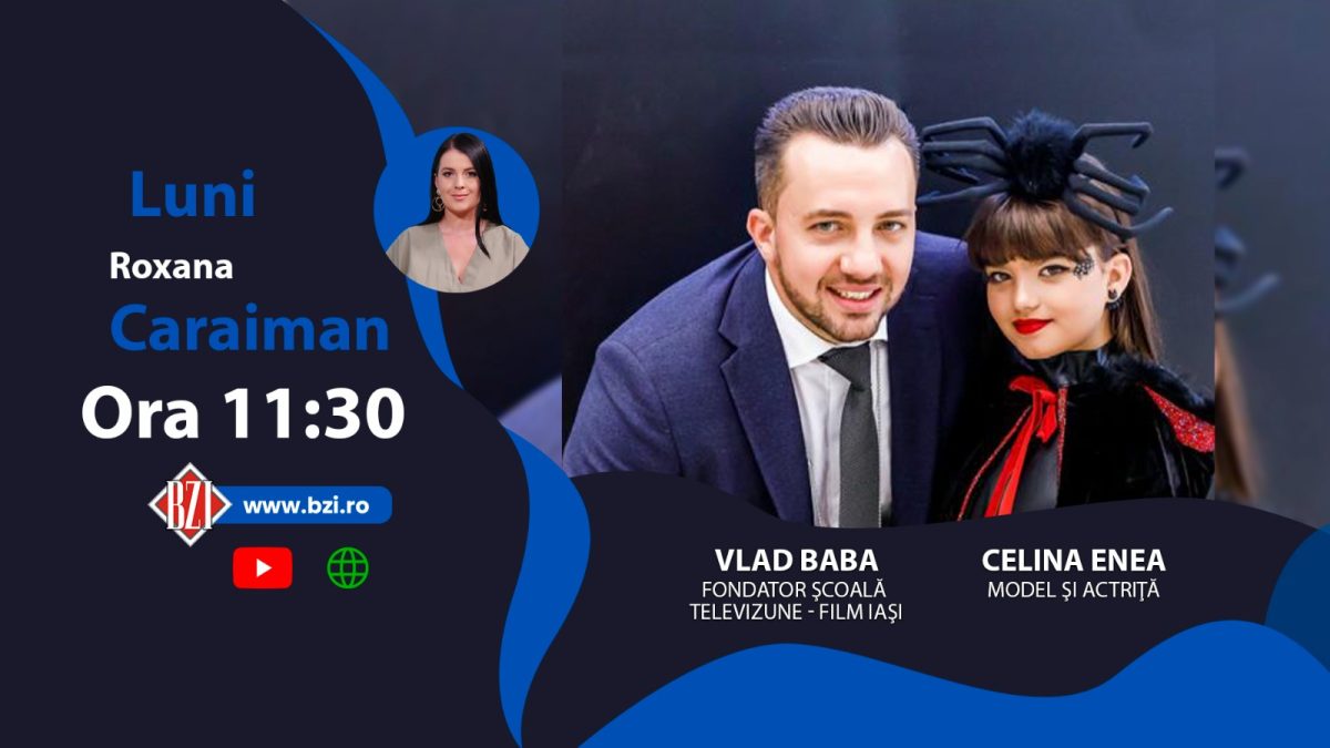 Celina Enea, actrița care joaca alături de Smiley în lungmetrajul „Odată pentru totdeauna”, este alături de Vlad Baba, îndrumătorul său, în studioul BZI LIVE
