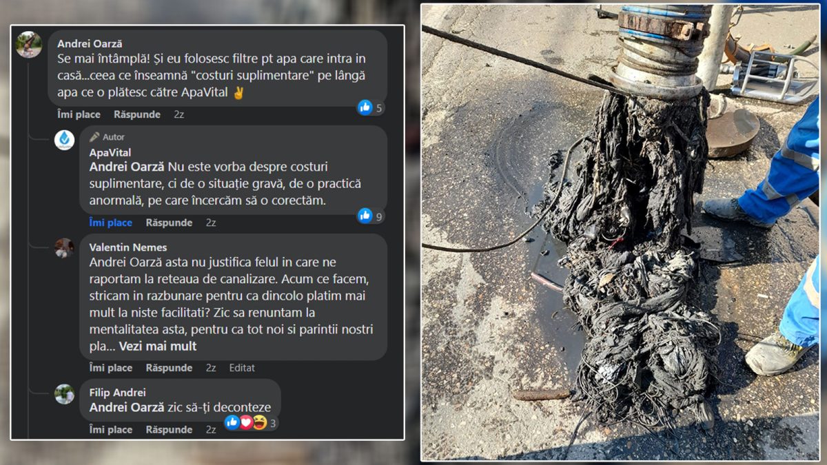 Avertisment ApaVital Iași: „Vasul de toaletă nu este un coș de gunoi!”