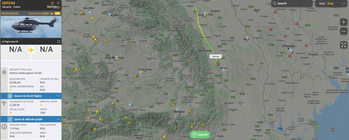 Un elicopter ucrainean se află pe teritoriul României
