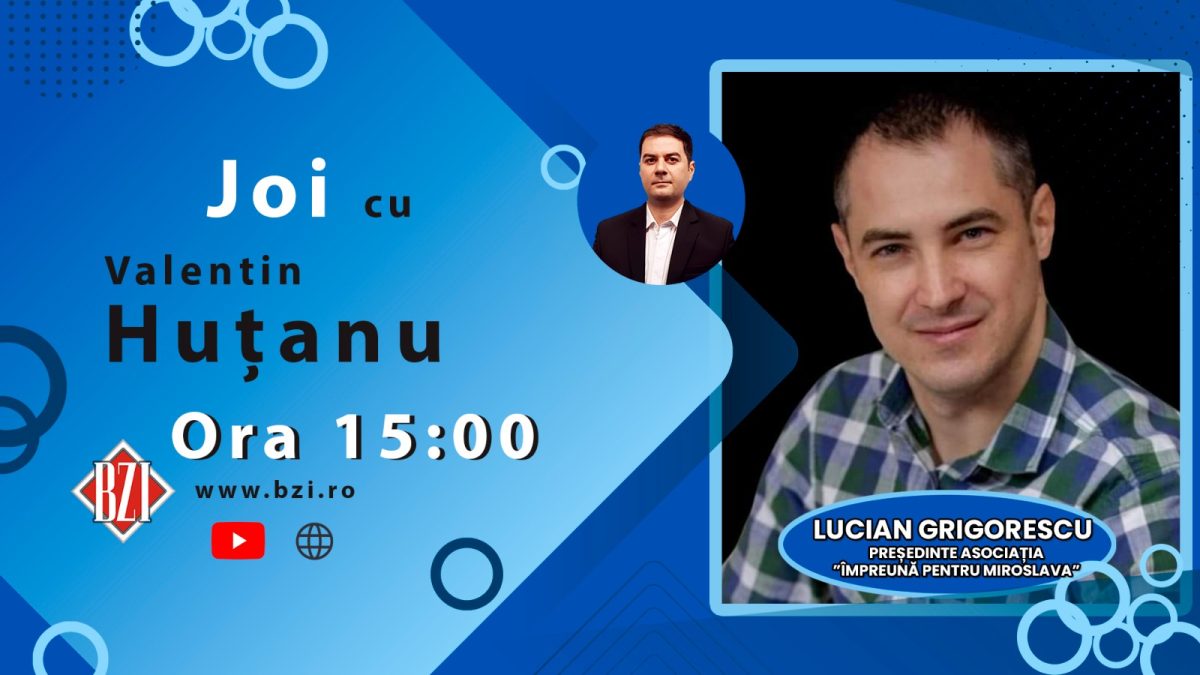 Ediţie BZI LIVE despre implicare în viaţa comunităţii locale, prin organizarea de evenimente sociale, culturale, sportive şi umanitare pentru susţinerea celor aflaţi în dificultate alături de Lucian Grigorescu, preşedinte Asociaţia ”Împreună Pentru Miroslava”