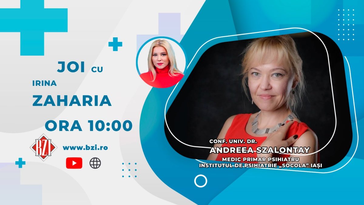 Conf.dr. Andreea Szalontay, medic primar psihiatrie, Institutul de Psihiatrie Socola Iași, discută la BZI LIVE despre depresie, anxietate și insomnii, stări înregistrate mai nou în rândul bărbaților, datorate războiului din Ucraina
