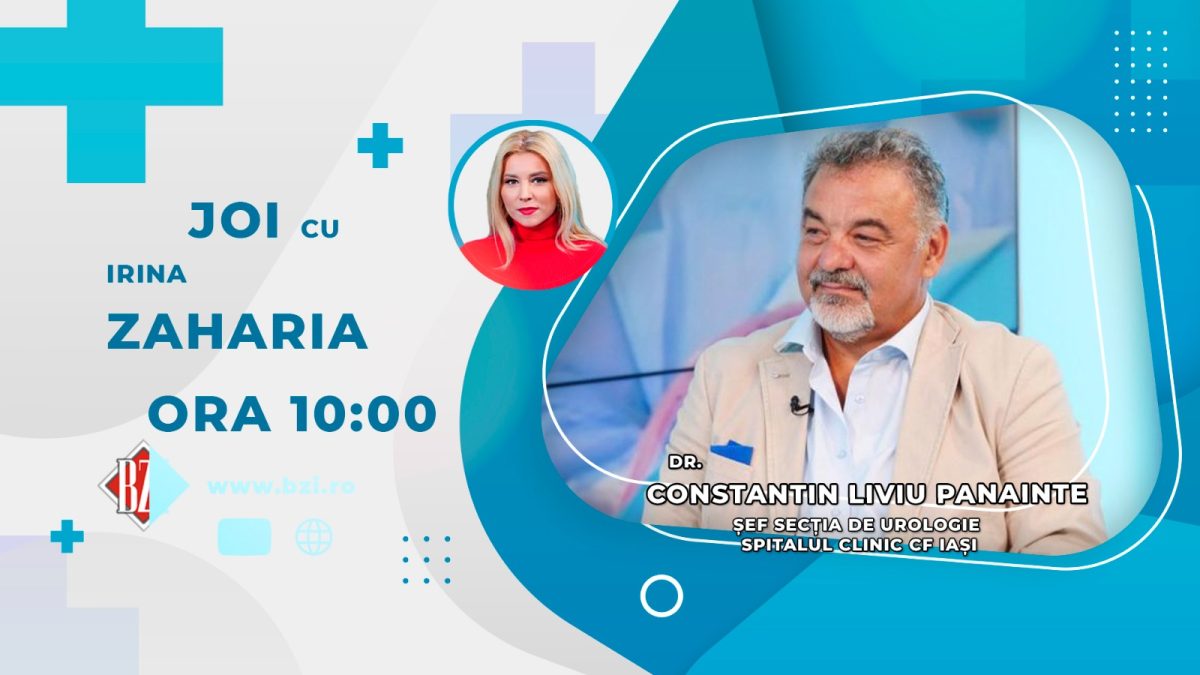 Dr. Constantin Liviu Panaite, șeful Secției de Urologie a Spitalului Căi Ferate Iași, vine în platoul BZI LIVE să discute despre cancerul de vezică urinară și motivele disfuncțiilor sexuale în cuplu