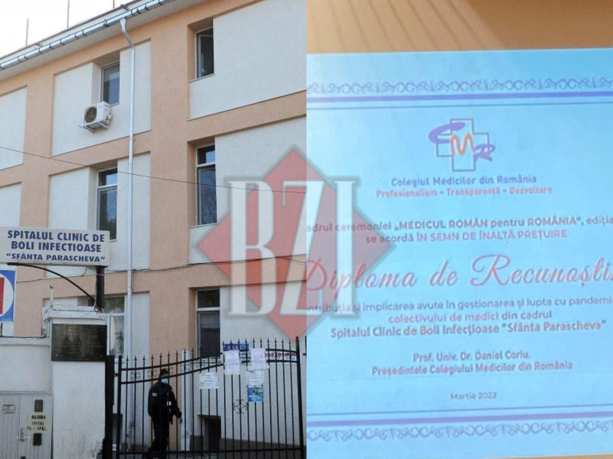 Spitalul de Boli Infecţioase din Iași a fost premiat de Colegiul Medicilor din România pentru contribuția și implicarea avută în gestionarea și lupta cu pandemia Covid-19