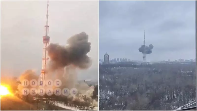 Rușii au distrus Turnul TV din Kiev – VIDEO