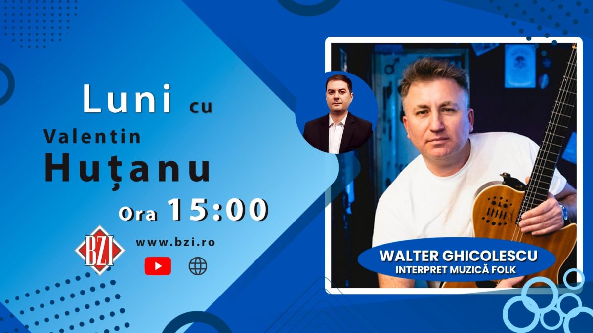 TOP MUZICAL, în Studioul BZI LIVE! Drumul de la faimosul Cenaclu Flacăra (cu Adrian Păunescu în prim-plan), presărat de amintiri, cadouri muzicale, povestiri despre trecut, proiecte din prezent şi pentru viitor, folk şi chitara alături de artistul şi interpretul Walter Ghicolescu