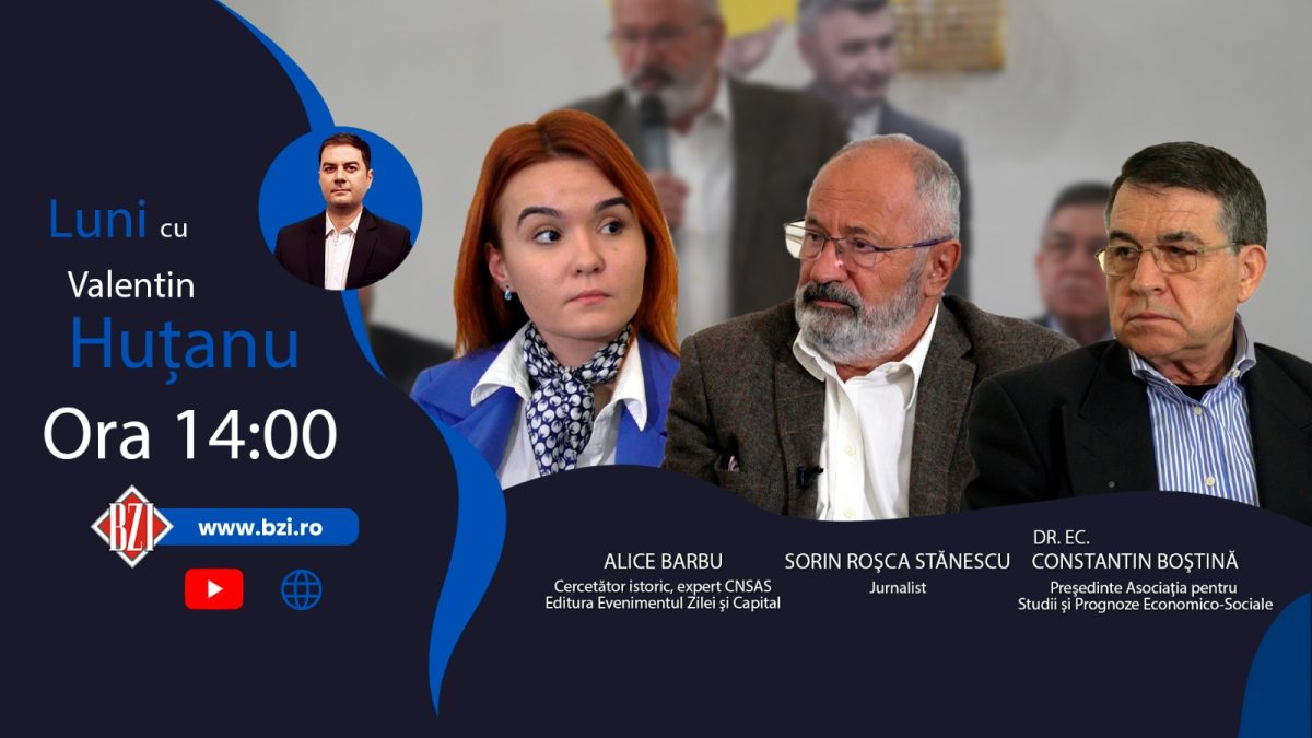 Dezvăluiri spectaculoase despre Regimul Comunist din România, într-o editie-dialog specială BZI LIVE alături de: Alice Barbu (Evenimentul Istoric), cercetător istoric şi expert CNSAS, ec. dr. Constantin Boștină (fost secretar personal al lui Nicolae Ceaușescu), respectiv Sorin Roșca Stănescu, celebru jurnalist de investigaţii şi publicist