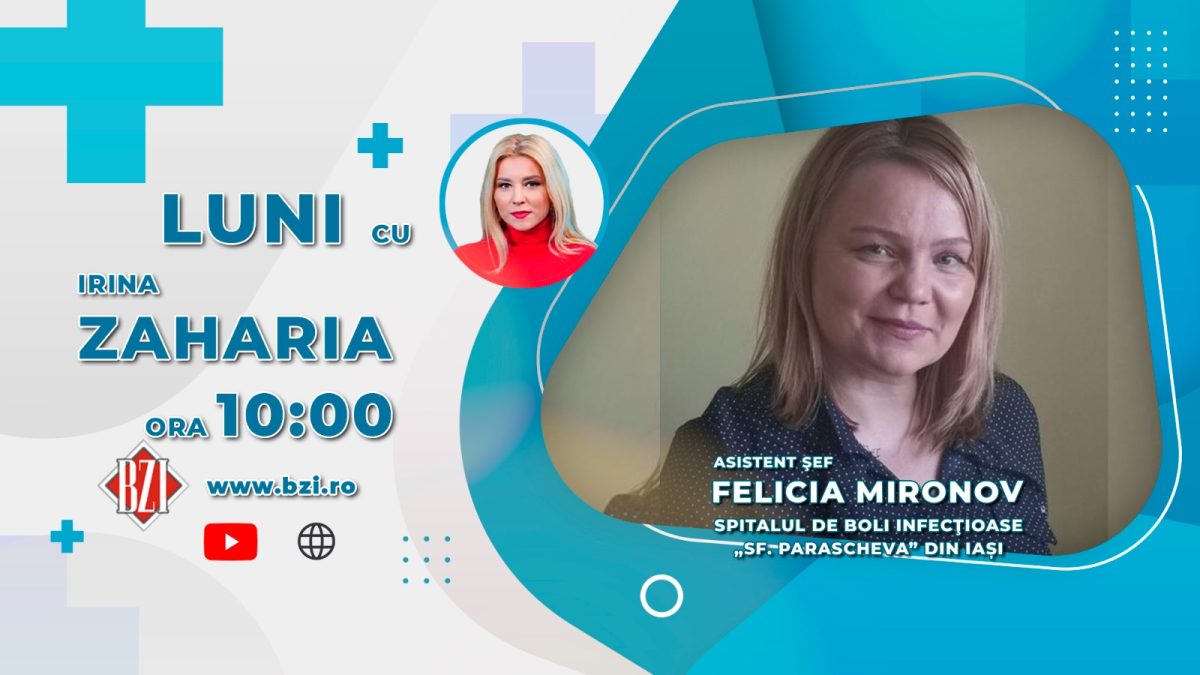 Mironov Felicia, asistent șef în cadrul Spitalului de Boli Infecțioase „Sfânta Parascheva” Iași, discută în emisiunea BZI LIVE despre perioada de după ridicarea restricțiilor Covid-19 și afecțiunile respiratorii