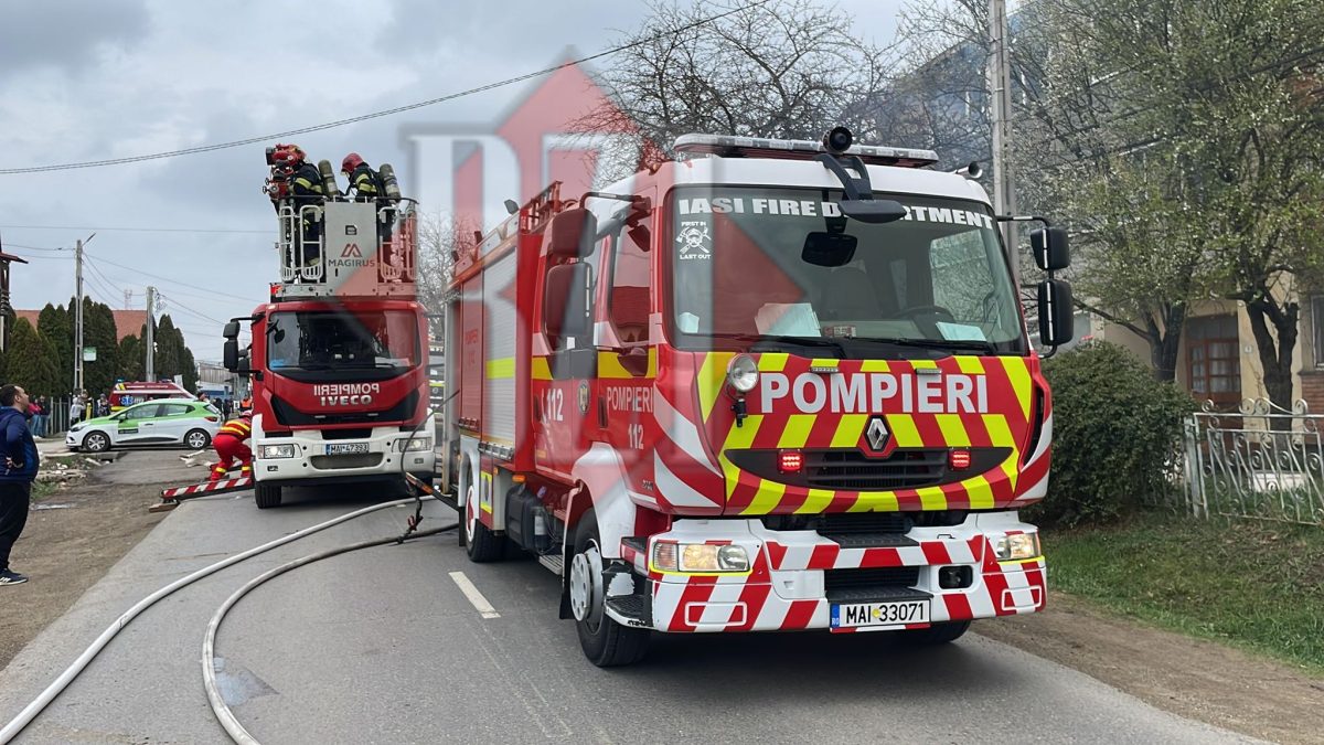 Un bloc din Miroslava a fost cuprins de flăcări – GALERIE FOTO, LIVE, UPDATE
