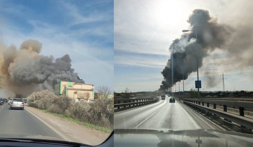 Incendiu la o fostă fabrică de țigări la ieșire din Timișoara. Ro-Alert a emis avertizări – FOTO