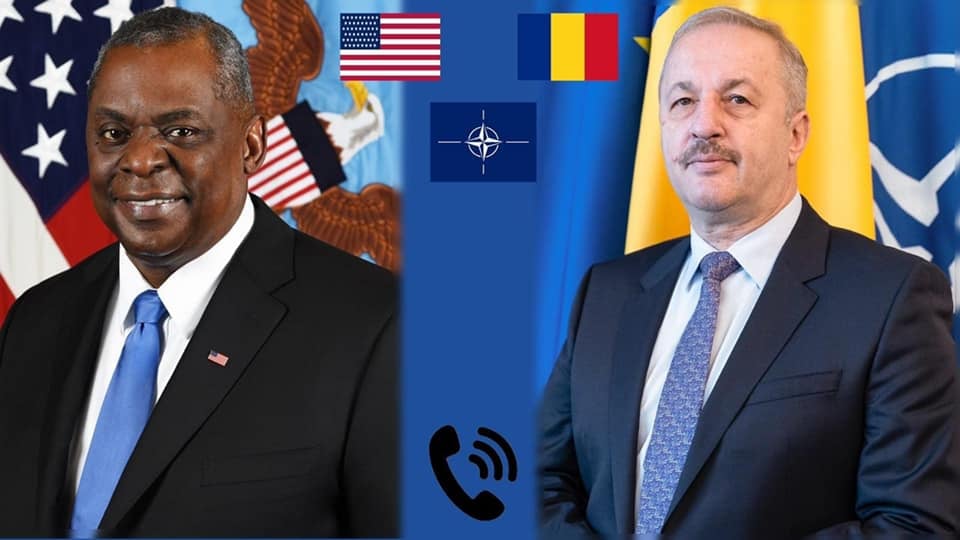 Vasile Dîncu a discutat cu secretarul Apărării SUA despre creșterea numărului de militari din România