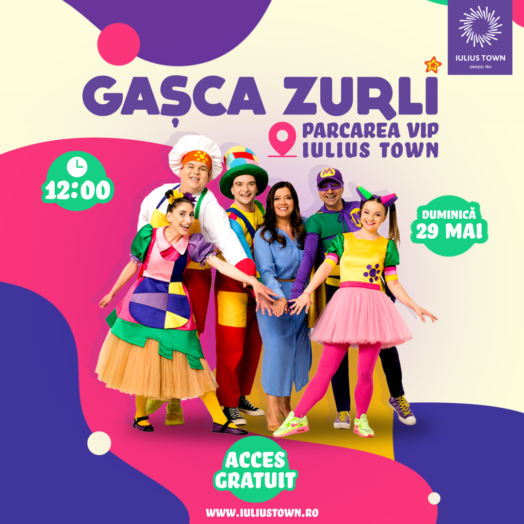 Lumea copiilor, la Iulius Town Timișoara: Gașca Zurli, desene pe asfalt, mii de cadouri, facepainting, tobogane și multe alte surprize