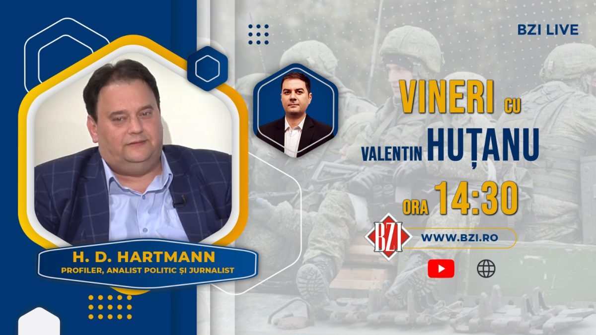 Războiul din Ucraina. O nouă analiză despre conflictul de la graniţa României şi o iminentă a declanşării unui război nuclear, alături de analistul, profilerul şi jurnalistul H.D. Hartmann, la BZI LIVE