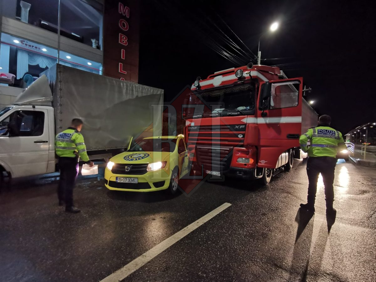 Accident rutier în Nicolina, Iași! Un TIR a intrat în coliziune cu un taxi – EXCLUSIV/FOTO