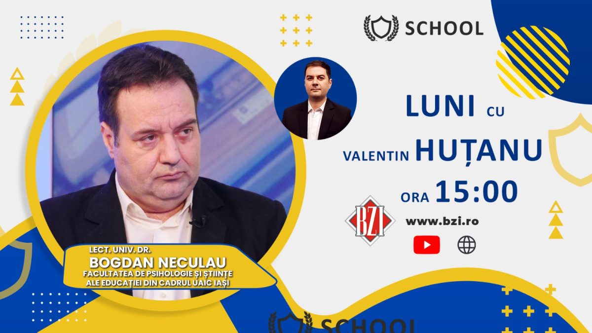 Despre rolul, importanța și esența actului educațional, într-o ediție BZI LIVE ce are invitați profesioniști în domeniu alături de lect. univ. dr. Bogdan Constantin Neculau (coordonator Departamentul pentru Învățământ Preuniversitar), Universitatea „Alexandru Ioan Cuza” din Iași