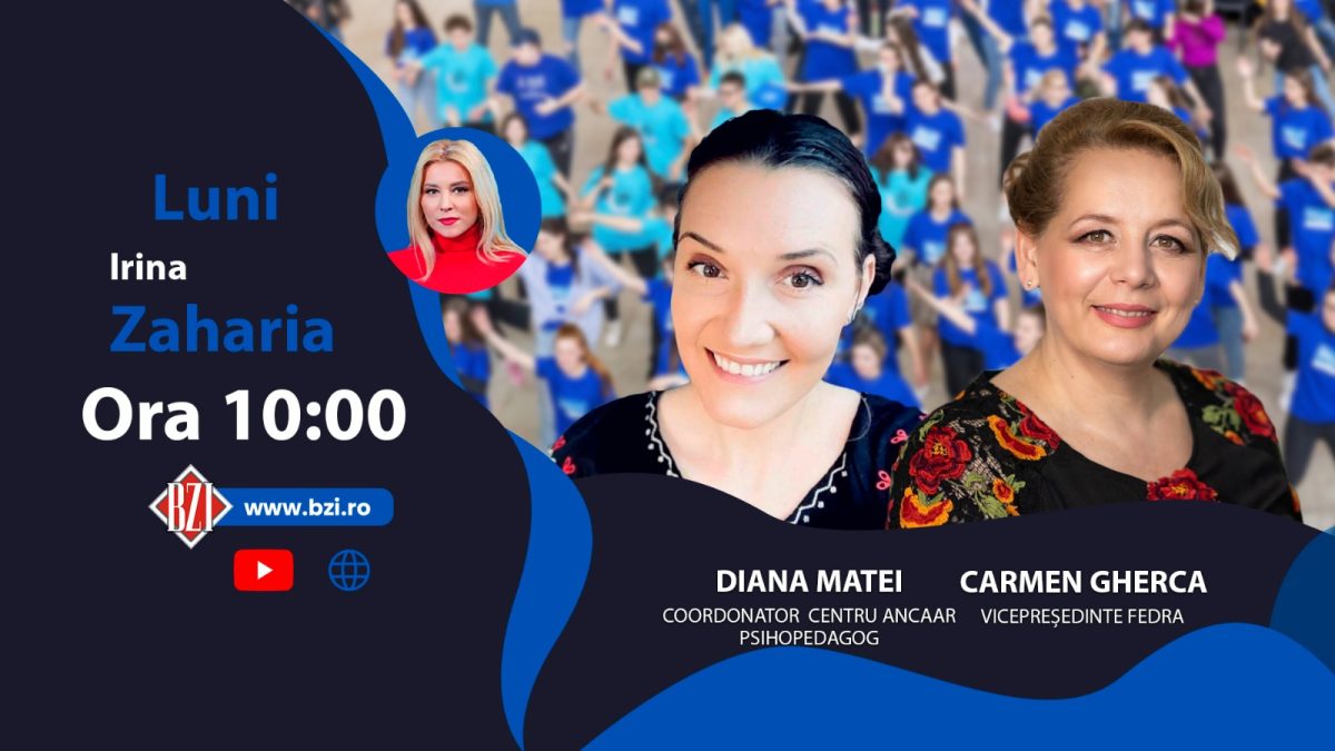 Diana Matei, psihopedahog – coordonator Centrul ANCAAR și Carmen Ghercă, vicepreședinte FEDRA, discută în emisiunea BZI LIVE despre autism