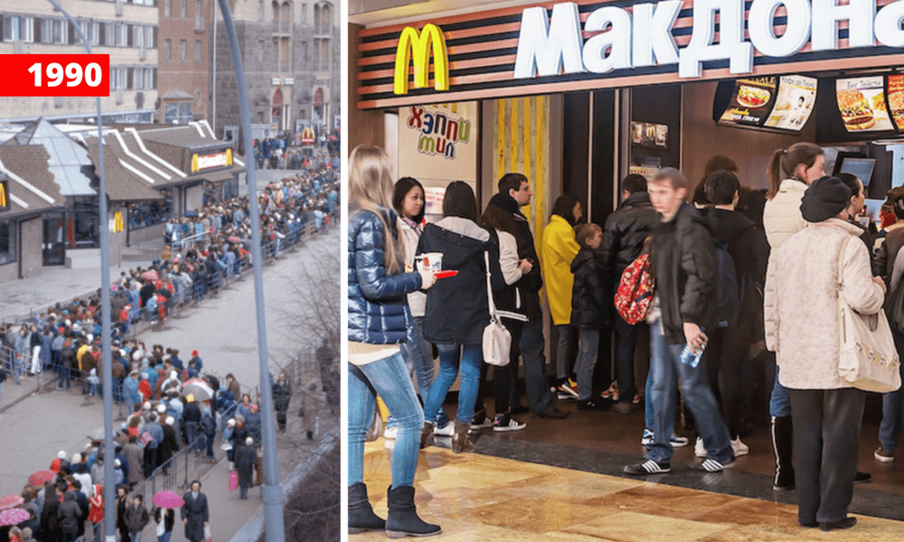 Zeci de oameni s-au aliniat pentru ultima dată la restaurantele McDonald&#8217;s din Rusia &#8211; VIDEO
