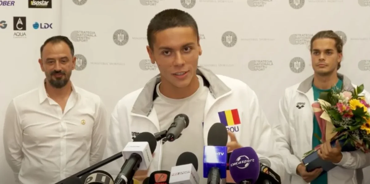 Campionul mondial David Popovici, primul mesaj după ce a ajuns în ţară: „Ţinta mea este să devin în fiecare zi o versiune mai bună”