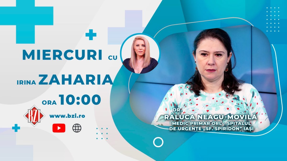 Dr. Raluca Neagu Movilă, medic primar ORL, Spitalul Sf Spiridon Iași, discută în emisiunea BZI LIVE despre polipi, deviații de sept și sinuzite
