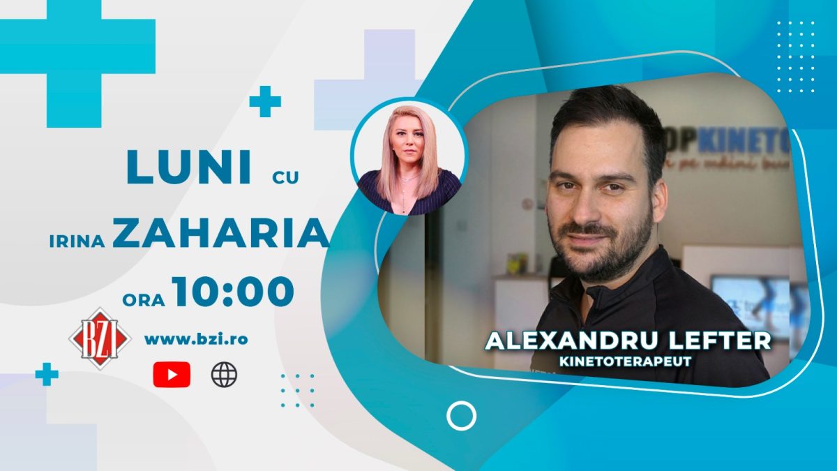 Alexandru Lefter, kinetoterapeut Clinica Topkineto, discută în emisiunea BZI LIVE despre afecțiunile ce pot fi tratate cu ajutorul kinetoterapiei
