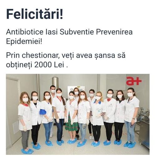 Atenționare campanie frauduloasă în numele companiei Antibiotice