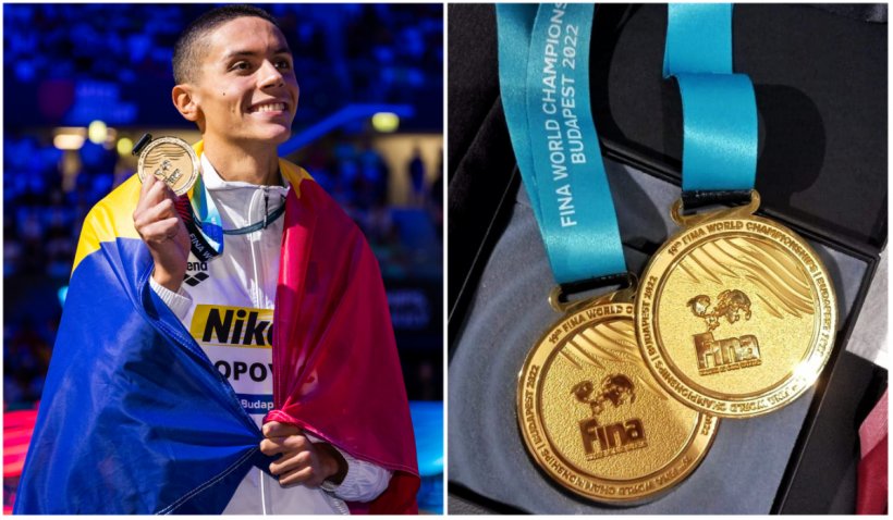 David Popovici revine în ţară! Dublul campion mondial se întoarce acasă cu cele două medalii de aur