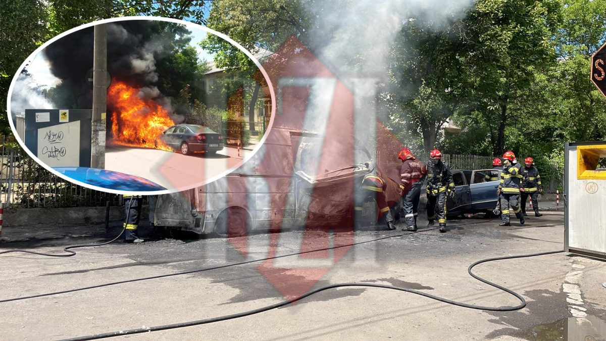 Pompierii intervin de urgență după ce două mașini au luat foc în centrul Iașului – EXCLUSIV/FOTO/VIDEO