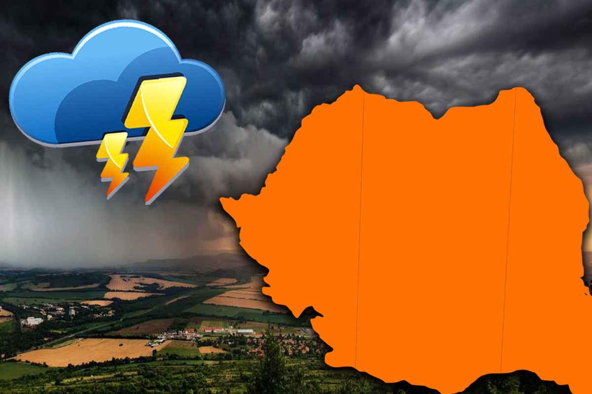 Cod portocaliu de averse şi vijelii în cinci judeţe din Moldova