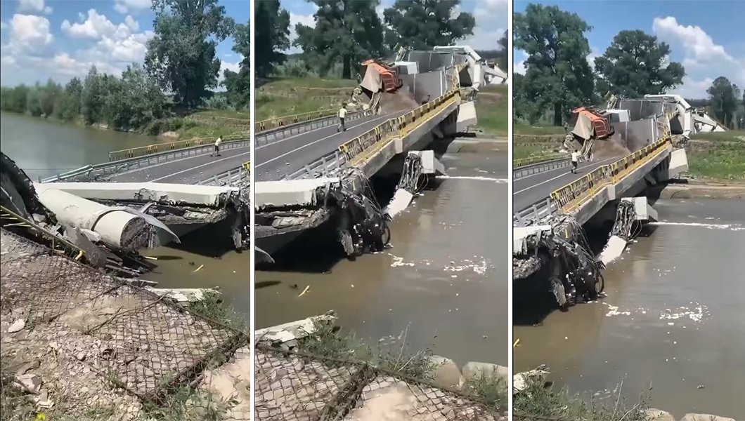 Dezastru în judeţul Neamț unde un pod s-a rupt la câteva luni după ce a fost reabilitat. O persoană a fost rănită – FOTO, VIDEO