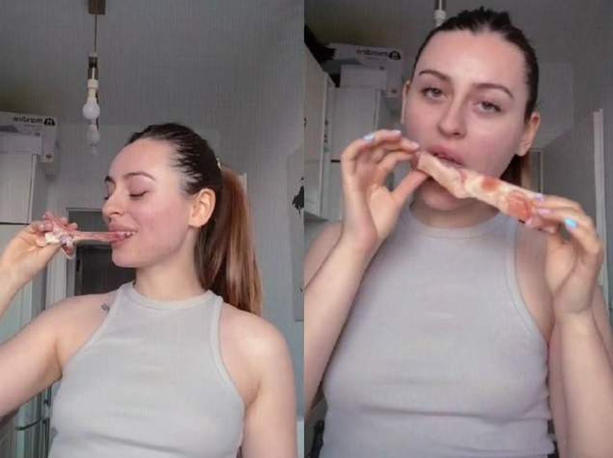 O româncă a devenit virală mâncând carne crudă. Videoclipurile ei au strâns sute de mii de vizualizări – VIDEO