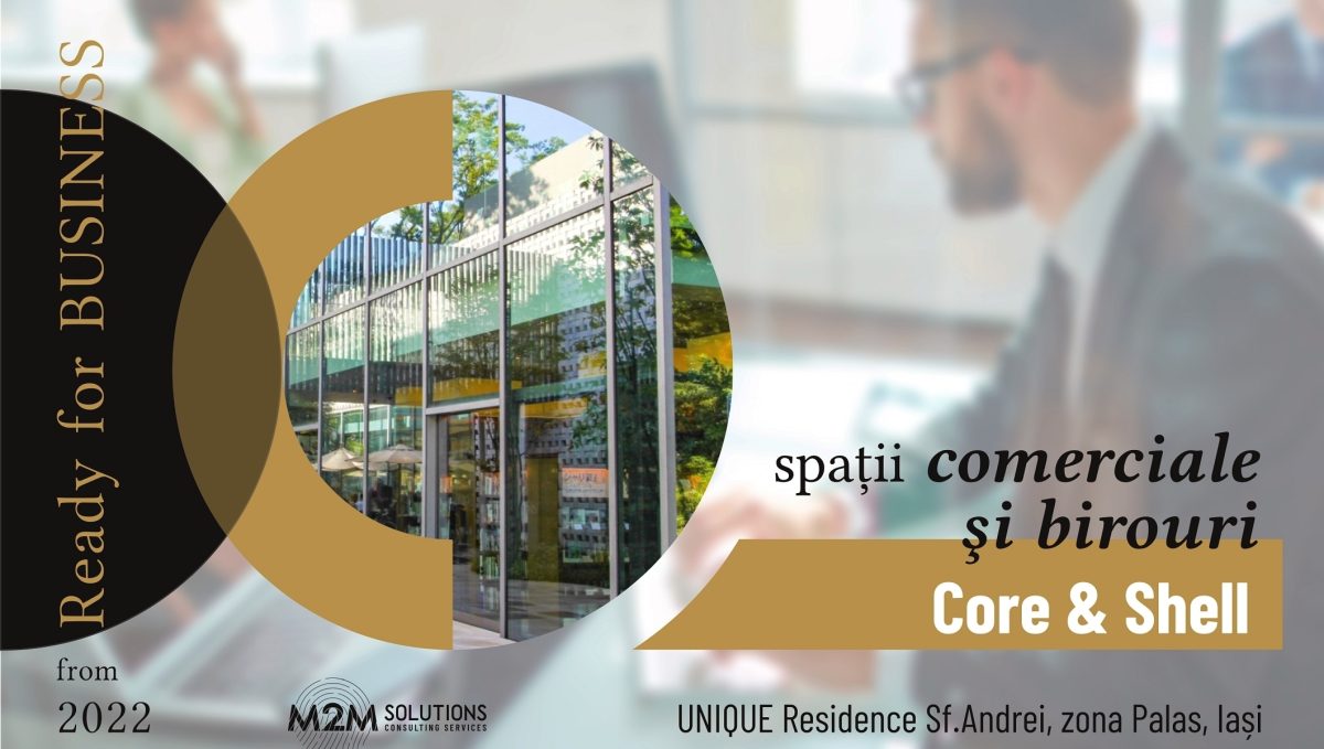 Spații pentru birouri Core & Shell în zona Palas – Ready for business from 2022