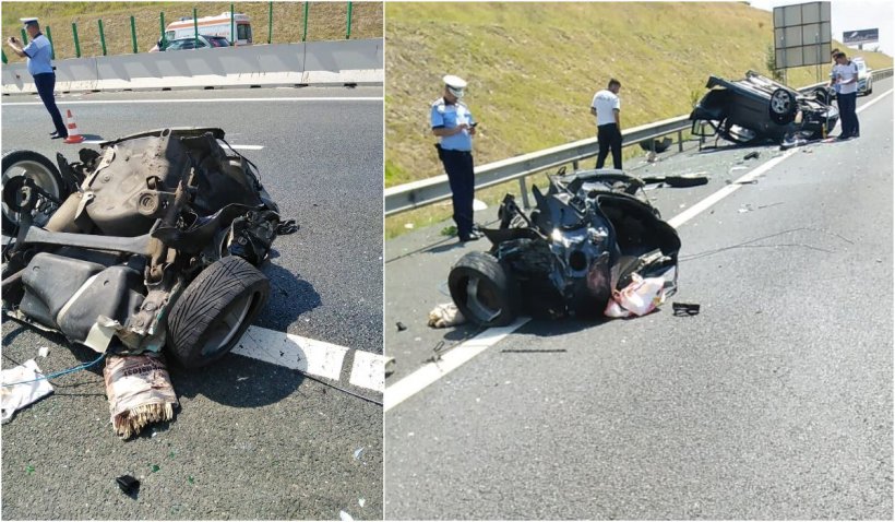 Carambol cu trei mașini pe Autostrada Soarelui! A fost trimis elicopterul SMURD