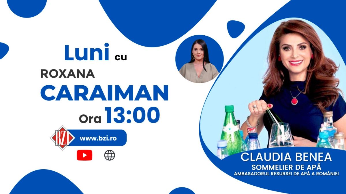 Apa este vitală, dar orice fel de apă? Ce este, cum o alegem și cum o bem va explica la BZI LIVE Claudia Benea, sommelier de apă și Ambasador al resursei de apă din România