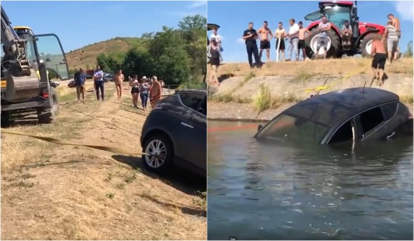 Aflaţi în plin proces de divorţ, un bărbat din Satu Mare i-a scufundat maşina soţiei într-un lac