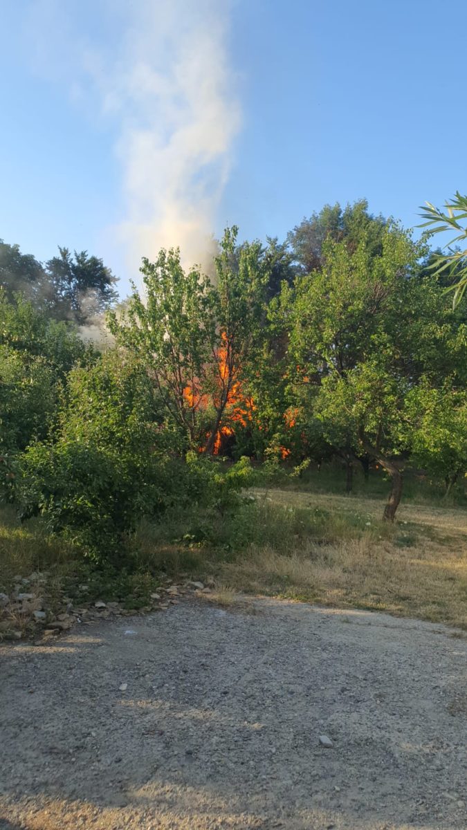 Incendiu de vegetație uscată și deșeuri în satul Poieni. Pompierii au intervenit la fața locului – GALERIE FOTO