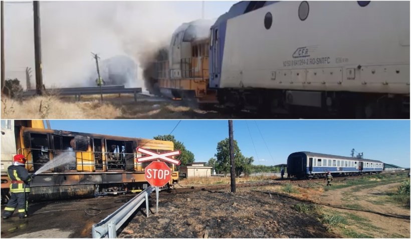 Trenul Oradea – Valea lui Mihai, cuprins de flăcări. Mecanicul de locomotivă a suferit arsuri, după ce a salvat toți călătorii – FOTO