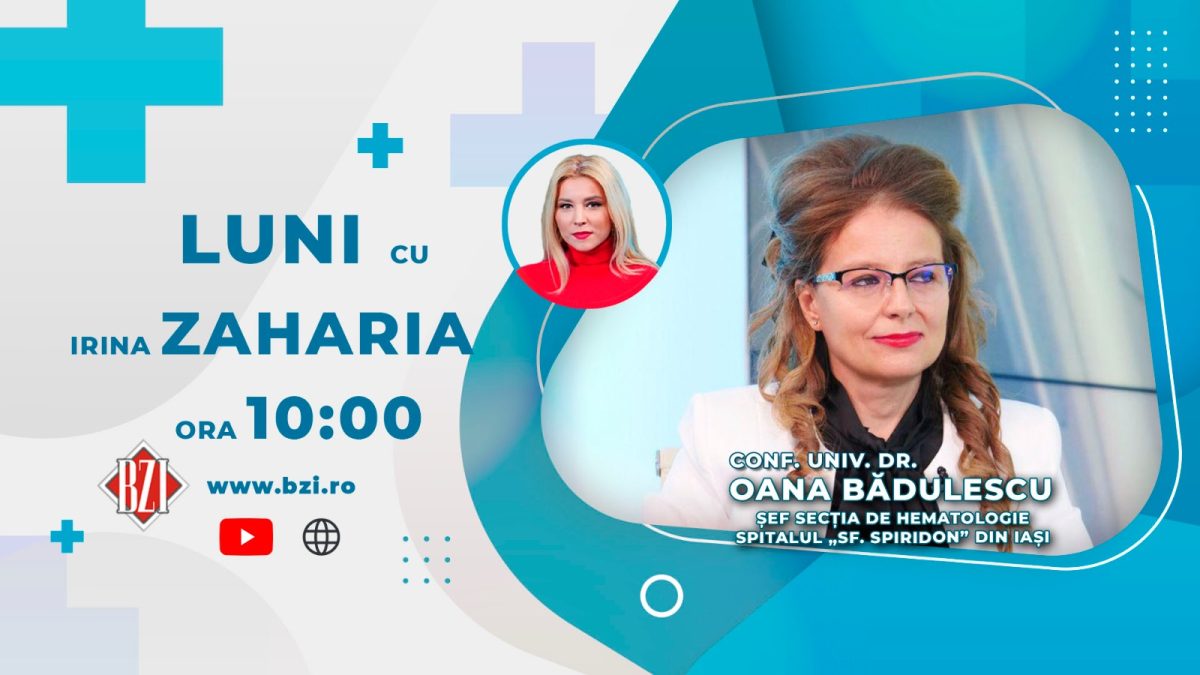 Conf.dr. Oana Bădulescu, șefa Clinicii de a Spitalului Sfântul Spiridon Iași, discută în emisiunea BZI LIVE despre două tulburări de coagulare