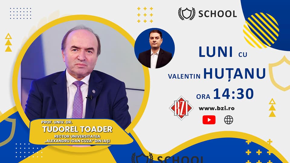 În Platoul BZI LIVE este programată o nouă ediție-dialog specială! Invitat este rectorul celei mai vechi instituţii moderne de învăţământ superior din România, prof. univ. dr. Tudorel Toader – Universitatea „Alexandru Ioan Cuza” din Iaşi