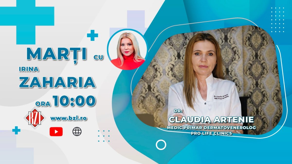 Dr. Claudia Artenie, medic primar dermatovenerologie- Pro Life Clinics, discută în emisiunea BZI LIVE despre cele mai frecvente boli de piele ce apar vara.