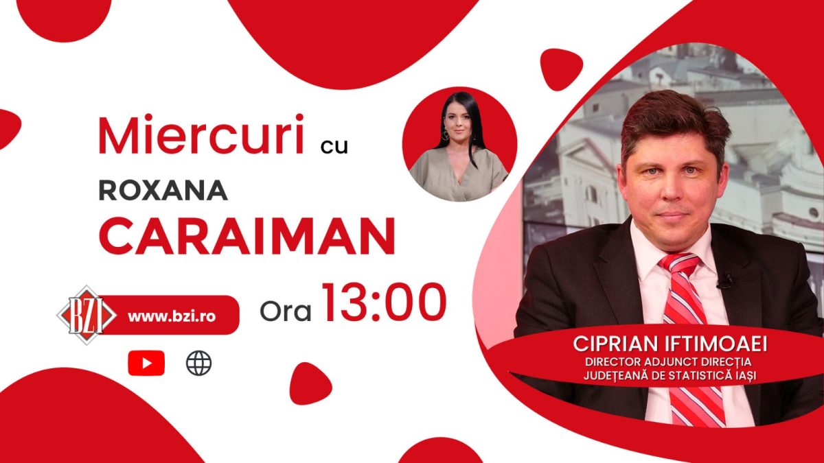 Discuție despre salarii, comerț și construcții alături de Ciprian Iftimoaei, directorul adjunct al Direcției Județene de Statistică Iași, la BZI LIVE