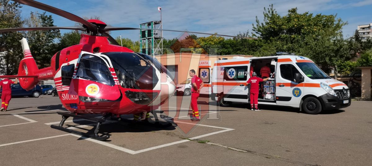 Un pacient ce a suferit un atac vascular cerebral, adus la Iaşi cu elicopterul SMURD – EXCLUSIV, FOTO