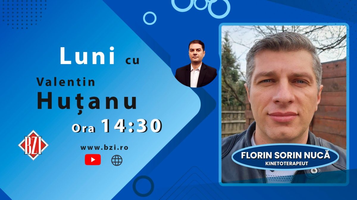 Emisiune BZI LIVE în care vor fi oferite cele mai importante sfaturi ale profesionistului, toate legate de o gravă situație din societatea contemporană alături de Florin Sorin Nucă, kinetoterapeut și fizioterapeut