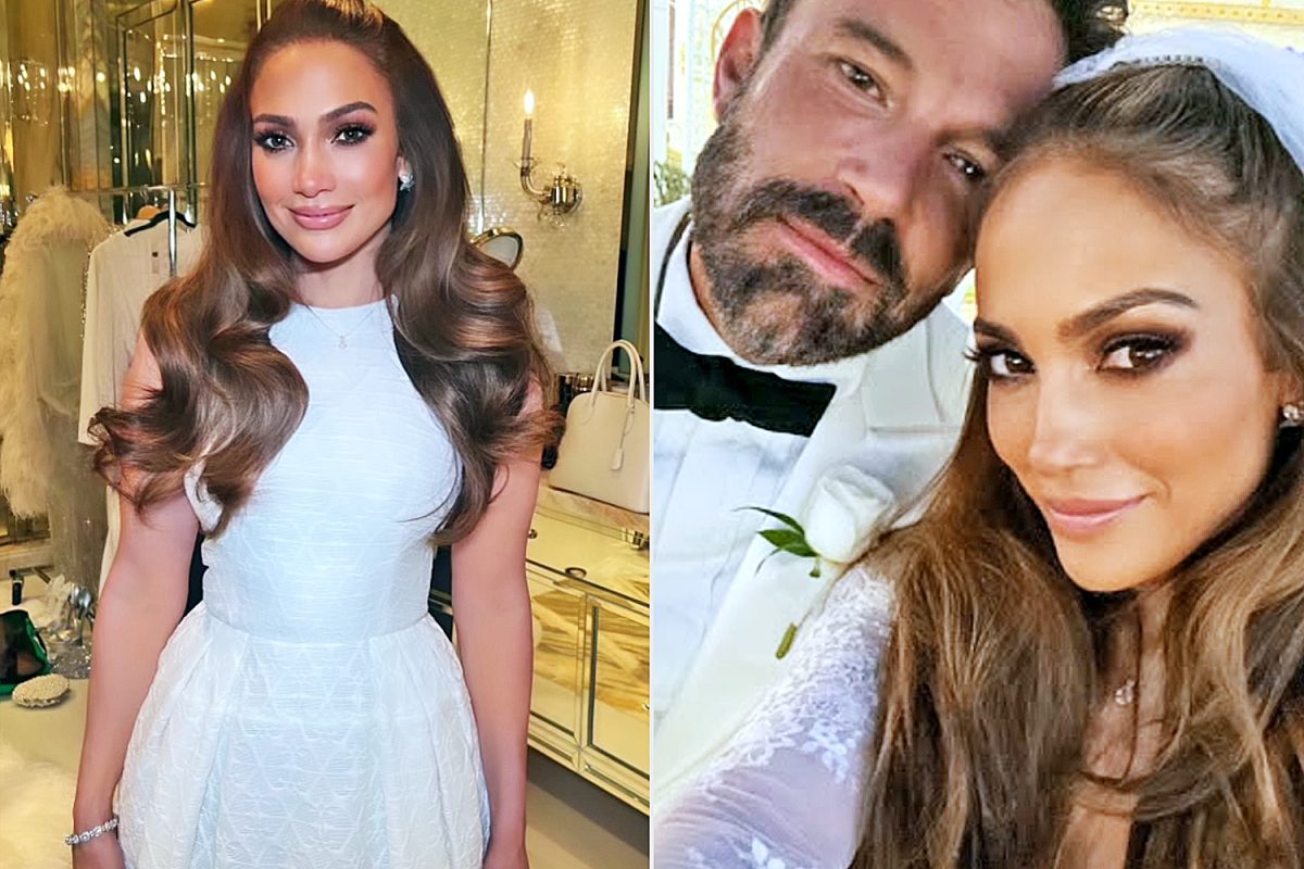 Jennifer Lopez, apariție strălucitoare la cea de-a doua nuntă cu Ben Affleck. Cântăreața a purtat o rochie semnată Ralph Lauren