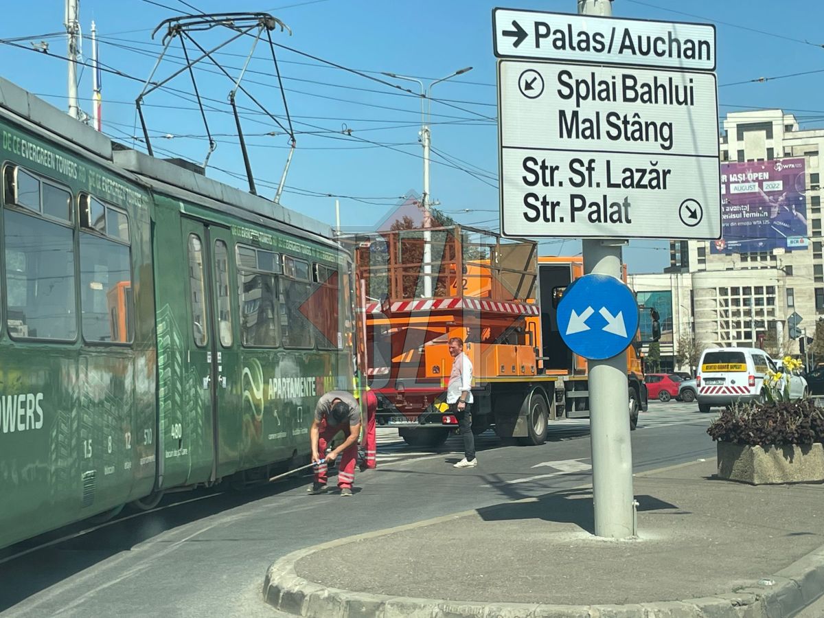 Circulația tramvaielor CTP Iași blocată în zona Podu Roș – EXCLUSIV, FOTO