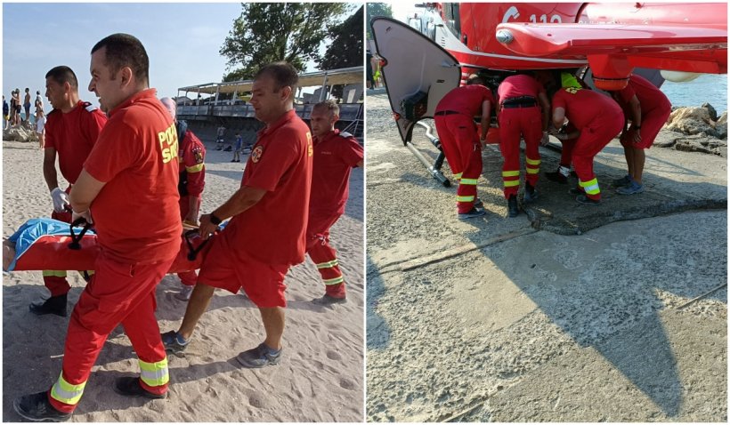 Incident grav în Costineşti. Un turist s-a ales cu răni la cap și la coloană în timpul unei sărituri de pe mal. Intervine elicopterul SMURD