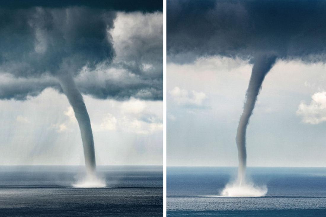 Imagini incredibile cu un vârtej uriaş format pe apă în peninsula Halkidiki din Grecia – VIDEO