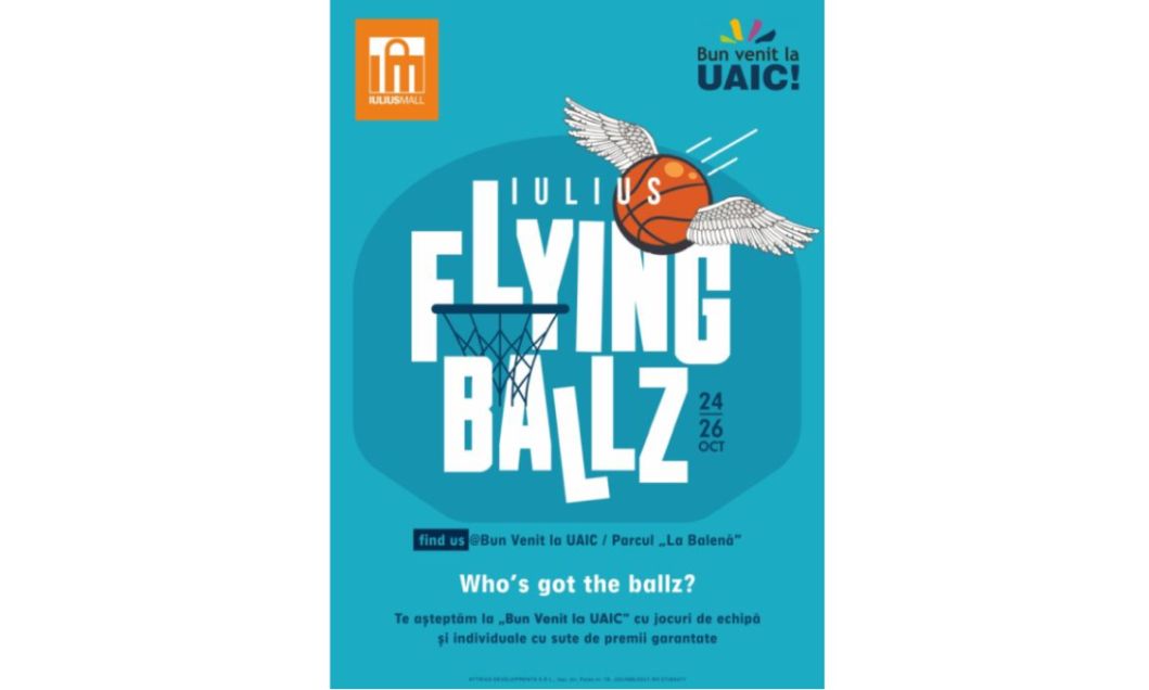 Iulius Mall Iași ajunge în Copou cu „Flying Ballz” și sute de premii, la „Bun venit la UAIC!”